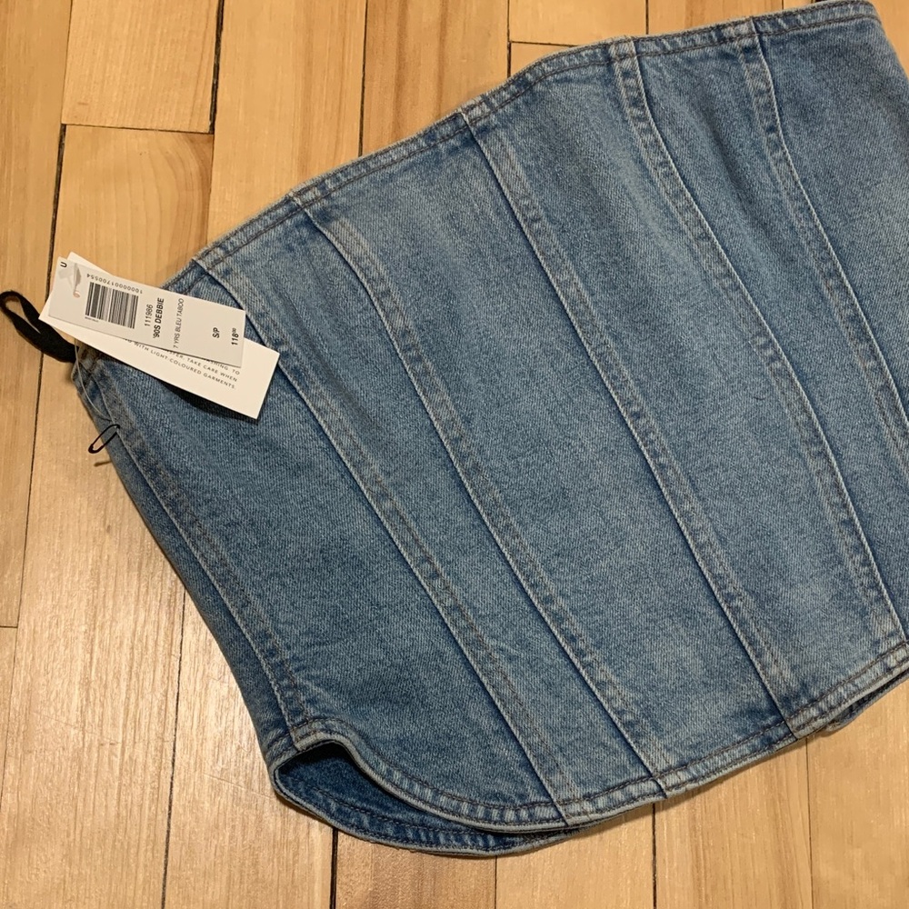 Zara Light Blue Denim Bustier